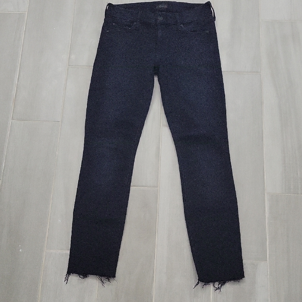MOTHER Looker Ankle Fray Blackbird Jeans Size 26 (see description)
